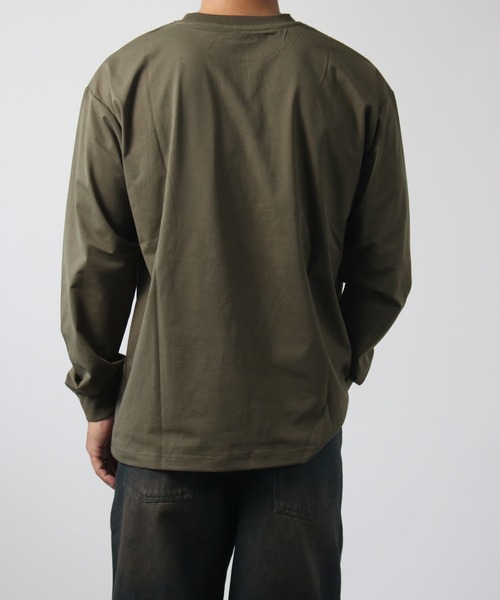 CAPTAIN STAG（キャプテンスタッグ）の「【CAPTAIN STAG / キャプテンスタッグ】ワンポイントロゴ ストレッチ 長袖Tシャツ ロンT（Tシャツ/カットソー・メンズ・カーキ/ブラック・M/L）」の13枚目の写真
