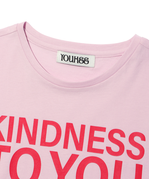YOUHEE(ユヒ)の「KINDNESS LETTERING T-SHIRT PINK(Tシャツ/カットソー・レディース・その他・FREE)」の3枚目の写真