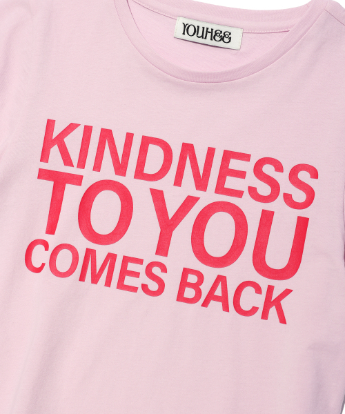 YOUHEE(ユヒ)の「KINDNESS LETTERING T-SHIRT PINK(Tシャツ/カットソー・レディース・その他・FREE)」の4枚目の写真