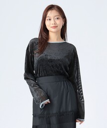 シアー ベロア リンガーTシャツ