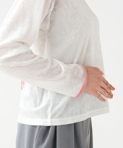 BEAMS HEART(ビームスハート)の「シアー ベロア リンガーTシャツ(Tシャツ/カットソー・レディース・イエロー系その他4/チャコールグレー/ホワイト系その他5・FREE)」の20枚目の写真