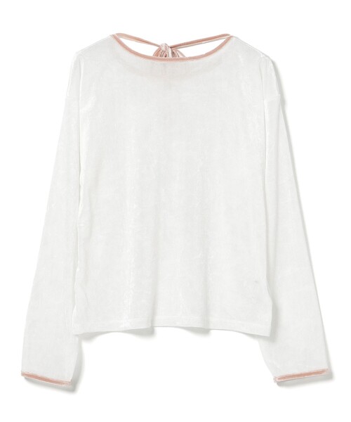 BEAMS HEART(ビームスハート)の「シアー ベロア リンガーTシャツ(Tシャツ/カットソー・レディース・イエロー系その他4/チャコールグレー/ホワイト系その他5・FREE)」の21枚目の写真