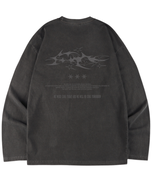 MILLION DAY(ミリオンデイ)の「fervor pigment long sleeve(Tシャツ/カットソー・レディース・チャコール/ライトピンク・LARGE/MEDIUM/X-LARGE)」の1枚目の写真