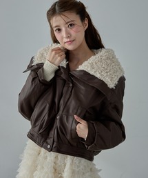 Nadana（ナダナ）の「衿ボアフェイクレザーブルゾン（ブルゾン）」