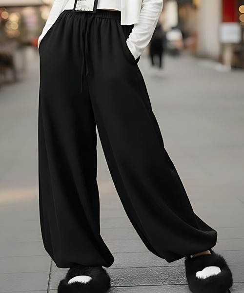 cammie(キャミー)の「バルーンワイドパンツ(その他パンツ・レディース・グレー/オフホワイト/ダークグレー・F)」の8枚目の写真