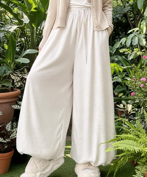 cammie(キャミー)の「バルーンワイドパンツ(その他パンツ・レディース・グレー/オフホワイト/ダークグレー・F)」の15枚目の写真