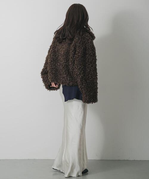 SENSE OF PLACE by URBAN RESEARCH(センスオブプレイスバイアーバンリサーチ)の「プードルファーミドルジャケット(その他アウター・レディース・ブラウン/アイボリー・ONE)」の13枚目の写真