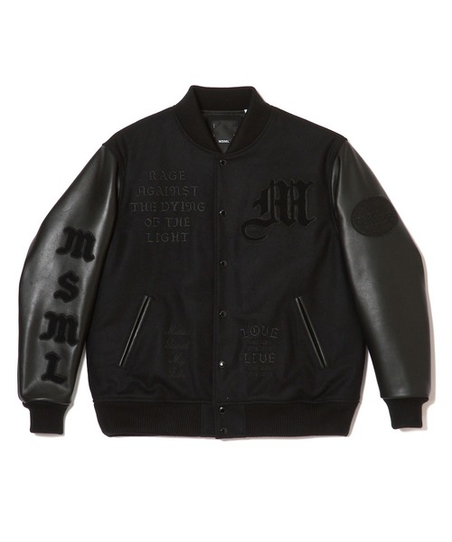 MSML(エムエスエムエル)の「DREAMIN' VARSITY JACKET(スタジャン・メンズ・ブラック/ブラック×ホワイト・M/L/XL)」の2枚目の写真