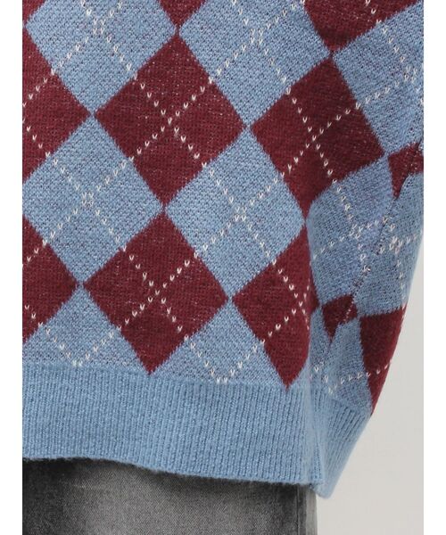 EVRIS（エヴリス）の「アーガイルニットトップス（ニット/セーター・レディース・ブルー/ブラウン・FREE）」の12枚目の写真