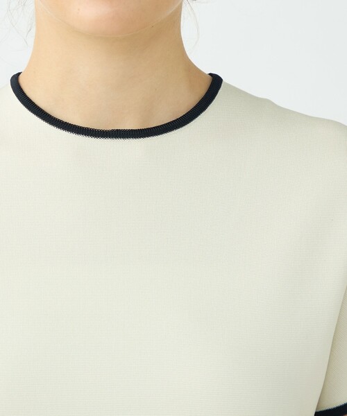 BALLSEY(ボールジィ)の「ミラノリブ ウエストタックワンピース(ワンピース・レディース・ネイビー/ホワイト・36)」の3枚目の写真