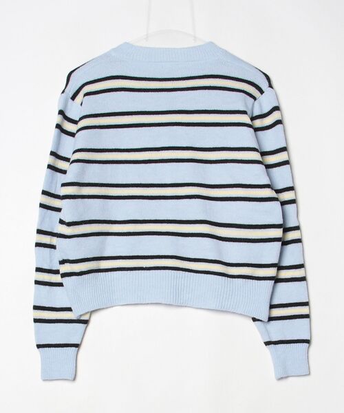 Vini（ヴィニ）の「クルーネックボーダーニットカーディガン（カーディガン/ボレロ・レディース・アイボリー/ライトブルー/ネイビー・FREE）」の7枚目の写真