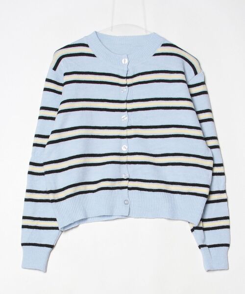 Vini（ヴィニ）の「クルーネックボーダーニットカーディガン（カーディガン/ボレロ・レディース・アイボリー/ライトブルー/ネイビー・FREE）」の9枚目の写真