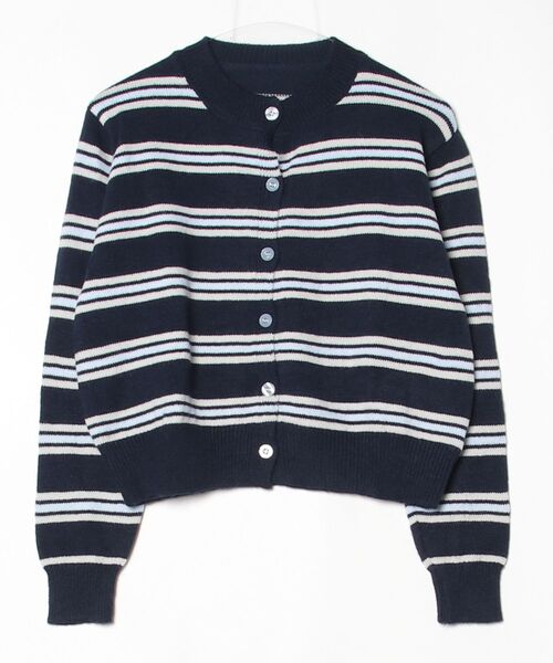 Vini（ヴィニ）の「クルーネックボーダーニットカーディガン（カーディガン/ボレロ・レディース・アイボリー/ライトブルー/ネイビー・FREE）」の10枚目の写真