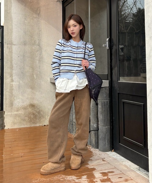 Vini（ヴィニ）の「クルーネックボーダーニットカーディガン（カーディガン/ボレロ・レディース・アイボリー/ライトブルー/ネイビー・FREE）」の20枚目の写真