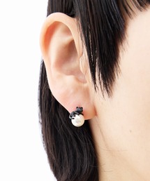 gargle（ガーグル）の「gargle ガーグル：アニマルシリーズ　ネコパール　猫　黒ねこ　ピアス（ピアス（両耳用））」
