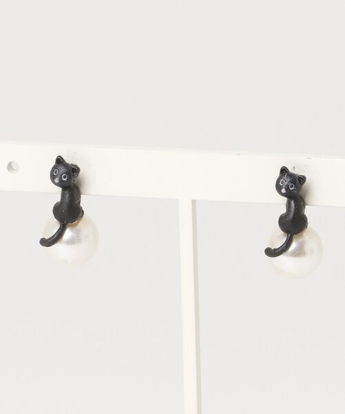 gargle(ガーグル)の「gargle ガーグル:アニマルシリーズ ネコパール 猫 黒ねこ ピアス(ピアス(両耳用)・レディース・ブラック/ブラック系その他・FREE)」の4枚目の写真