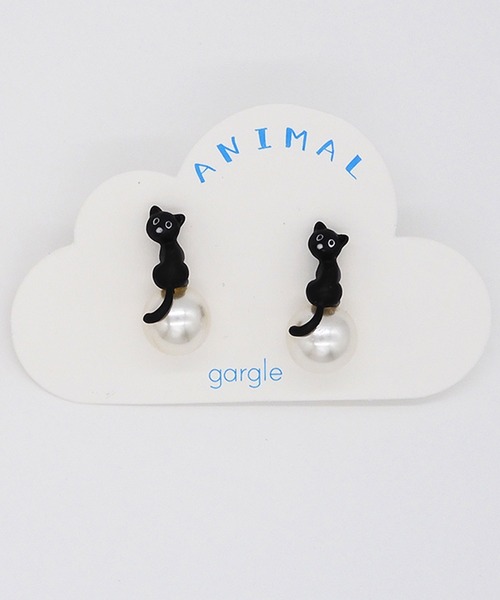 gargle(ガーグル)の「gargle ガーグル:アニマルシリーズ ネコパール 猫 黒ねこ ピアス(ピアス(両耳用)・レディース・ブラック/ブラック系その他・FREE)」の10枚目の写真