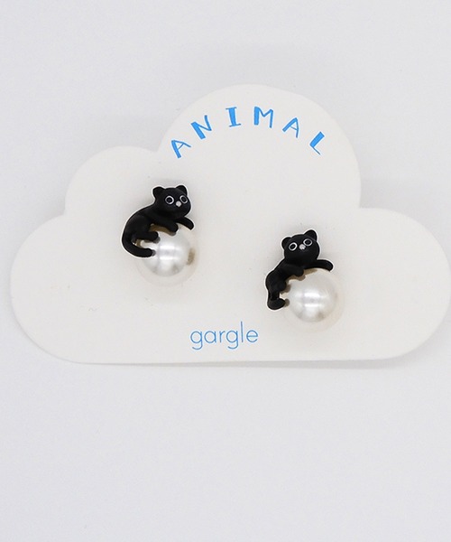 gargle(ガーグル)の「gargle ガーグル:アニマルシリーズ ネコパール 猫 黒ねこ ピアス(ピアス(両耳用)・レディース・ブラック/ブラック系その他・FREE)」の8枚目の写真