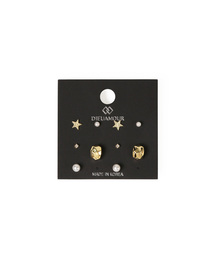 [10PACK] スターパールレイヤードイヤリングセット