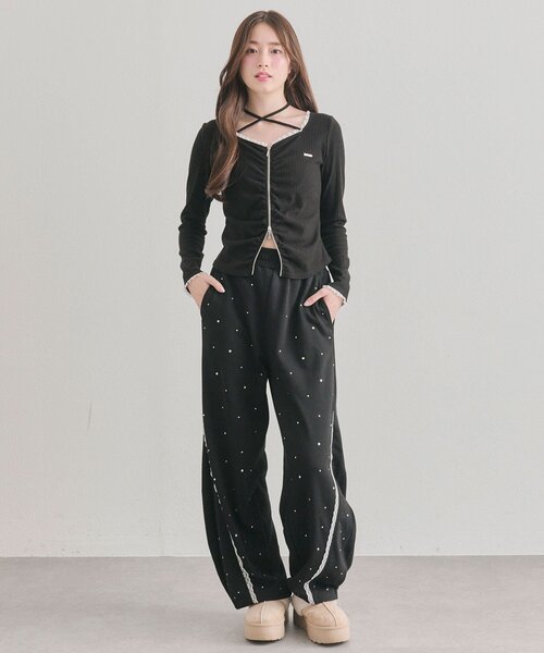 OLIVE des OLIVE（オリーブデオリーブ）の「キラキラバレルレッグパンツ（その他パンツ・レディース・ブラック/アイボリー/トップグレー・FREE）」の15枚目の写真