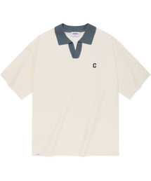 COVERNAT | Cロゴオープンカラー ハーフニット アイボリー(ニット/セーター)