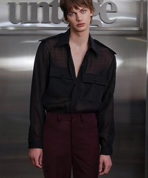 UNTAGE（アンテージ）の「セミシアサファリシャツ[Black(UNISEX)]_UTS-FS78（シャツ/ブラウス）」