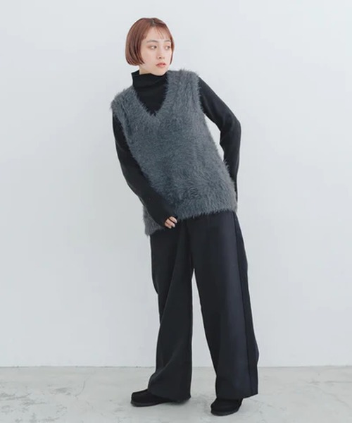 merrylatte（メリーラテ）の「フェザーニットベスト【IROHANI】（ベスト・レディース・グレー/ブラック・FREE）」の17枚目の写真