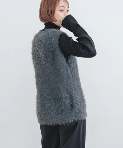 merrylatte（メリーラテ）の「フェザーニットベスト【IROHANI】（ベスト・レディース・グレー/ブラック・FREE）」の19枚目の写真