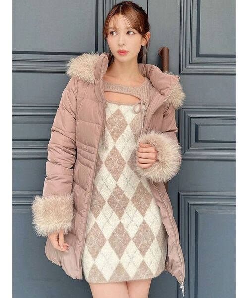 RESEXXY（リゼクシー）の「アーガイルタイトニットミニワンピース（ワンピース・レディース・ブラック/ベージュ/グレー・FREE）」の21枚目の写真