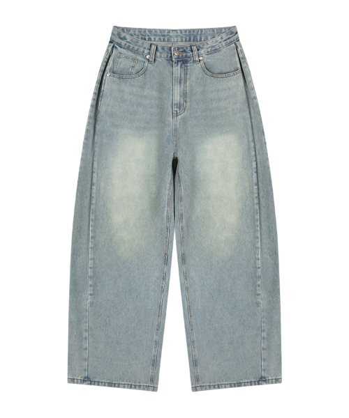 RANDOMOFF（ランダムオフ）の「BTB : POEM PINTUCK BALLOON JEANS [FADE BLUE]（デニムパンツ・レディース・ライトブルー・X-SMALL/SMALL/MEDIUM/LARGE）」の3枚目の写真
