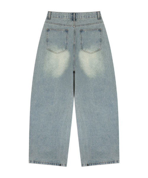 RANDOMOFF（ランダムオフ）の「BTB : POEM PINTUCK BALLOON JEANS [FADE BLUE]（デニムパンツ・レディース・ライトブルー・X-SMALL/SMALL/MEDIUM/LARGE）」の4枚目の写真