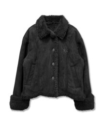 DAMISH（ダミシュ）の「スタンダードカラー スエードムートン_ブラック（ムートンコート）」