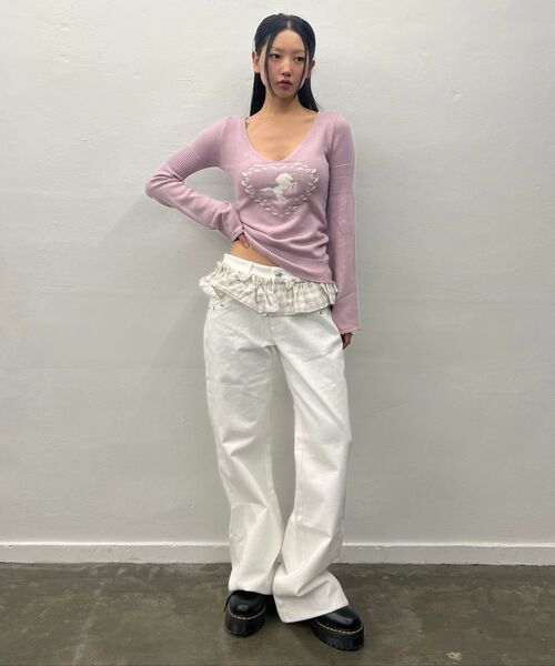 LARTIGENT（ラーティゼン）の「L19 FRILL BOOTSCUT PANTS(BLACK)（その他パンツ・レディース・その他・FREE）」の6枚目の写真