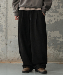 フリース起毛ワイドバルーンフィットスウェットパンツ[ブラック]_SEPT073BLACK