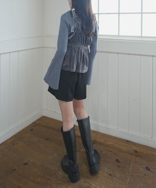 archives（アルシーヴ）の「ラインストーンベロアビスチェ×フレアリブニットＳＥＴ（アンサンブル・レディース・ブルー/アイボリー/ブラック/ピンクベージュ・MEDIUM）」の22枚目の写真