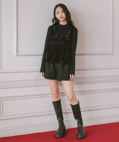 archives（アルシーヴ）の「ラインストーンベロアビスチェ×フレアリブニットＳＥＴ（アンサンブル・レディース・ブルー/アイボリー/ブラック/ピンクベージュ・MEDIUM）」の12枚目の写真