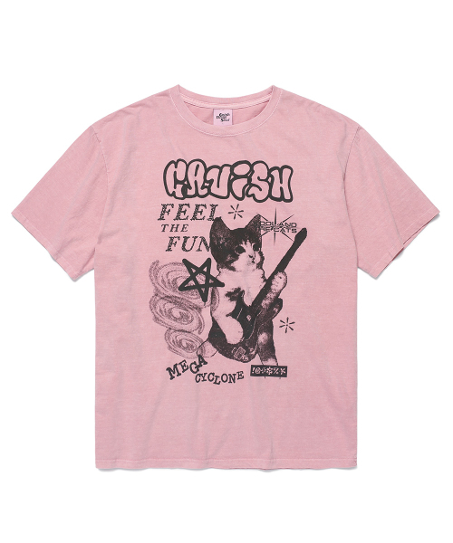 Cavish（カビシ）の「MEGA CYCLONE PIGMENT SS TEE PINK(CV2DMUT524A)（Tシャツ/カットソー・レディース・ピンク・SMALL/MEDIUM/LARGE/X-LARGE）」の2枚目の写真
