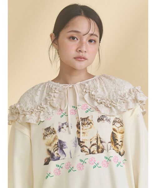 merry jenny(メリージェニー)の「lace frill collar(付け襟・レディース・ベージュ/ブラック/オフホワイト・FREE)」の4枚目の写真