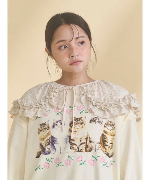 merry jenny(メリージェニー)の「lace frill collar(付け襟・レディース・ベージュ/ブラック/オフホワイト・FREE)」の5枚目の写真