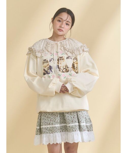 merry jenny(メリージェニー)の「lace frill collar(付け襟・レディース・ベージュ/ブラック/オフホワイト・FREE)」の7枚目の写真