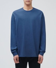 クルーネック長袖Tシャツ[グレイッシュブルー]