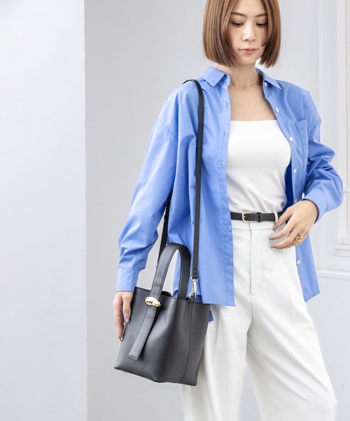 MIAN （ミアン）の「ニュアンスパーツワンハンドルショルダーバッグ【詳細動画あり】（ショルダーバッグ・レディース・ダークブラウン/アイボリー/ブラック・FREE）」の10枚目の写真