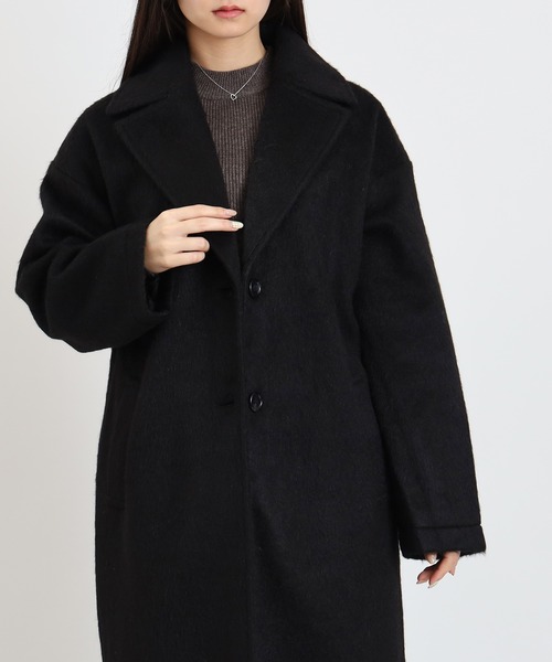 TRUDEA(トルディア)の「ロングチェスターシャギーコート(チェスターコート・レディース・ブラウン/ブラック/チャコールグレー・MEDIUM)」の20枚目の写真