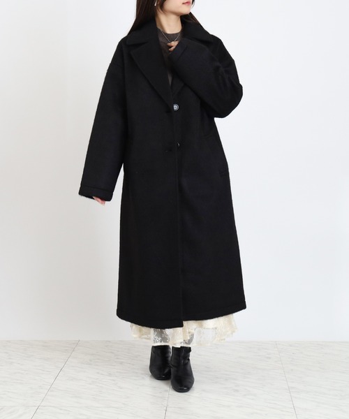 TRUDEA(トルディア)の「ロングチェスターシャギーコート(チェスターコート・レディース・ブラウン/ブラック/チャコールグレー・MEDIUM)」の17枚目の写真