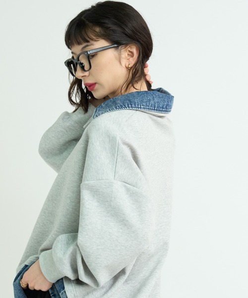 A.D.C.L.(エーディーシーエル)の「デニムカラー付き ダンボール ポロシャツ(ポロシャツ・レディース・杢グレー/ブラック・L/M)」の12枚目の写真