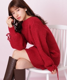 JILL by JILL STUART | 袖リボンニットワンピース(ワンピース)