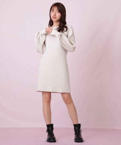 JILL by JILL STUART（ジルバイジルスチュアート）の「袖リボンニットワンピース（ワンピース・レディース・レッド/ホワイト/ベージュ・FREE）」の20枚目の写真