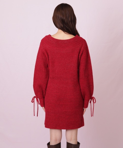 JILL by JILL STUART（ジルバイジルスチュアート）の「袖リボンニットワンピース（ワンピース・レディース・レッド/ホワイト/ベージュ・FREE）」の14枚目の写真