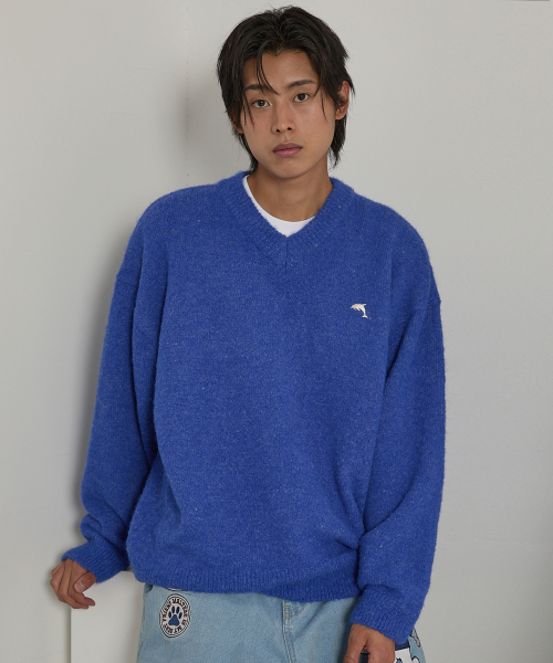 WaiKei(ワイケイ)の「ドルフィンヘアリーVネックニットブルー(ニット/セーター・メンズ・その他・1/2)」の5枚目の写真