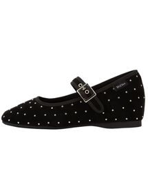 DIFFERSHOE（ディファーシュー）の「ベルリン スクエア ドット メリージェーン 5CM [スエード]（バレエシューズ）」